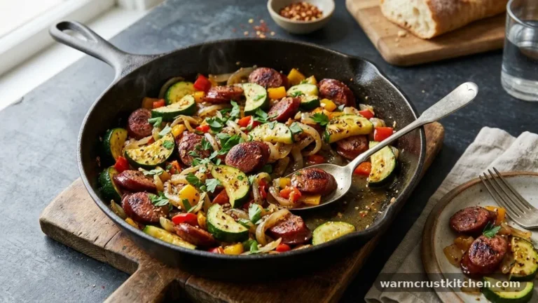 Simple Smoked Sausage and Zucchini Skillet