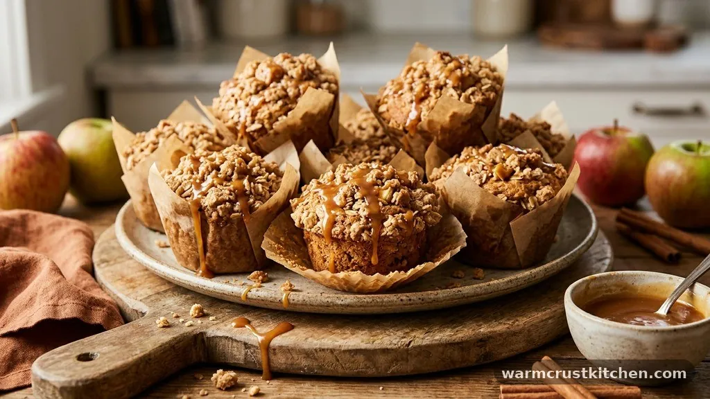 Working with Caramel - Caramel Apple Crisp Muffins